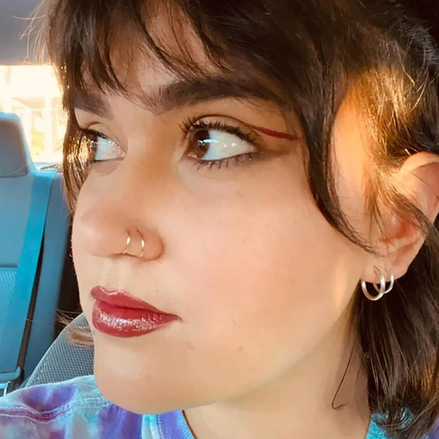 Double Nose Ring for Single Piercing, Twist Nose Ring Hoop For Women, Nostril Piercing Jewelry