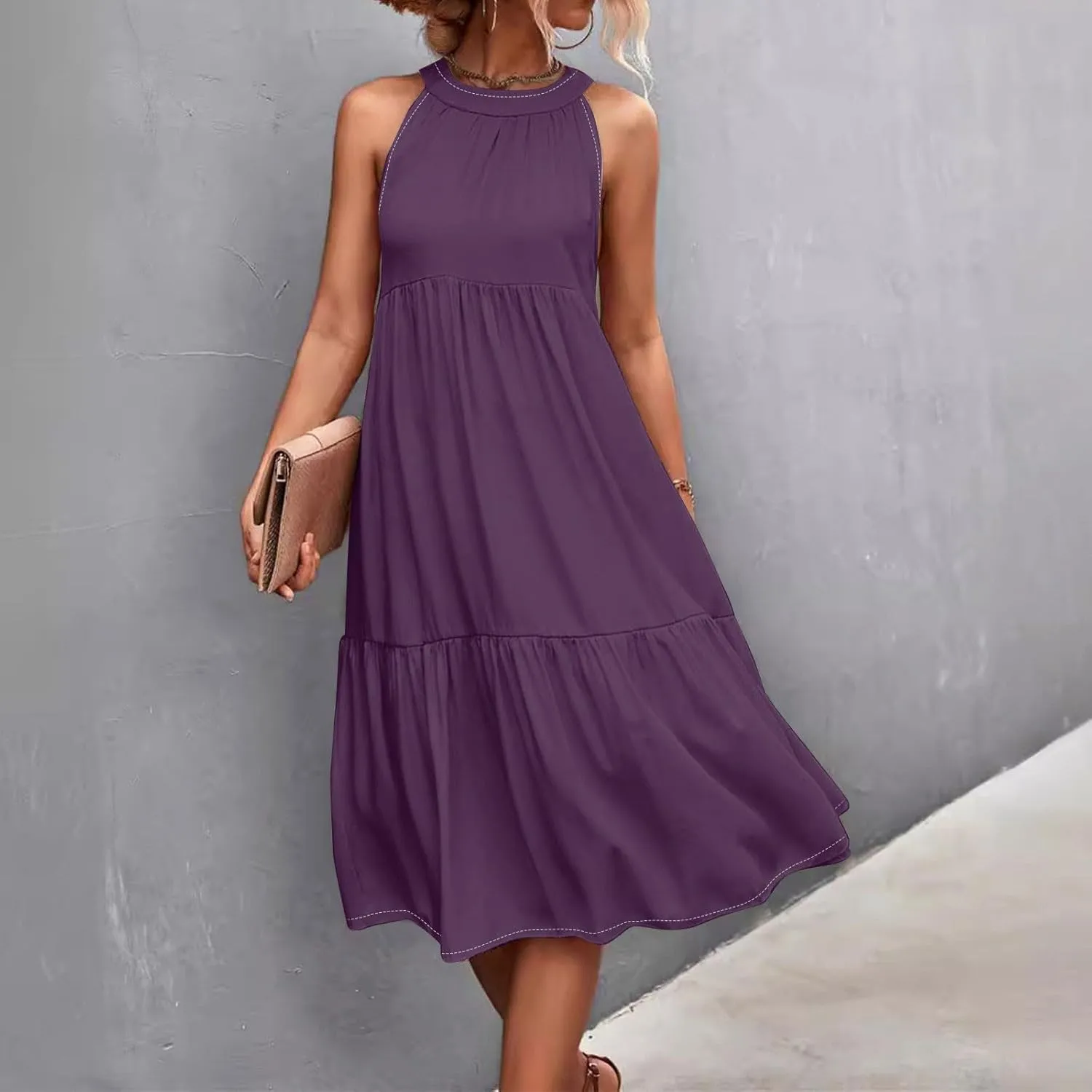 Dresses for Women 2025 Sleeveless Maxi Dress Women Dresses Spring Solid Color Womens Dresses Tea