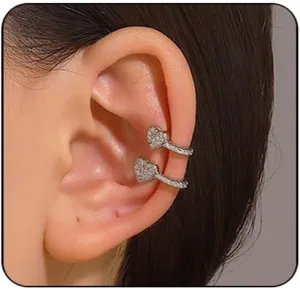 Ear Cuff Earrings for Women No Piercing Zircon Star Heart Pearl cuffs Helix Cartilage Clip On Wrap Earring Adjustable Ear Cuffs Prom Jewelry for Women