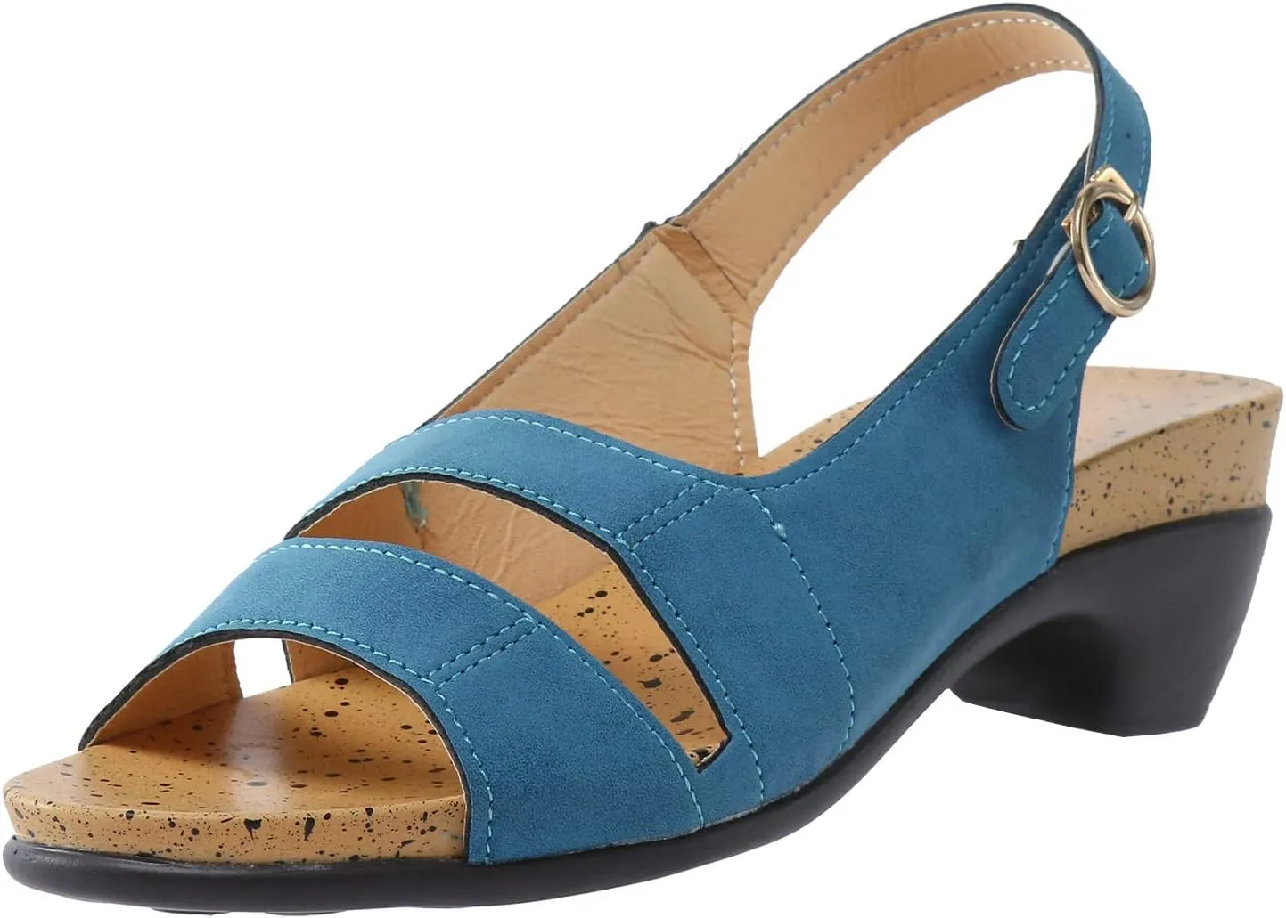 Eduavar Womens Sandals Comfortable, Womens Sandals Orthopedic Sandals Dressy Open Toe Low Heel Sandals with Ankle Strap