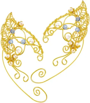 Elf Ears Earring Cuffs for Women No Piercing Gold Elf Ear Cuffs Fairy Jewelry Earring Wraps Wedding Banquet Cosplay Party Accessory