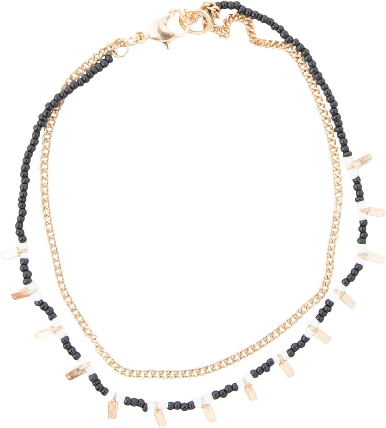 Elsie & Zoey Azra Double Row Beaded Bar Anklet Beach Jewelry for Women