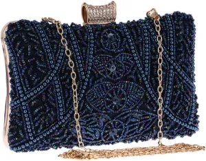 Embroidery Beading Diamonds Women Clutch Tassel Shoulder Chain Evening Bags Wedding Bridal Purse