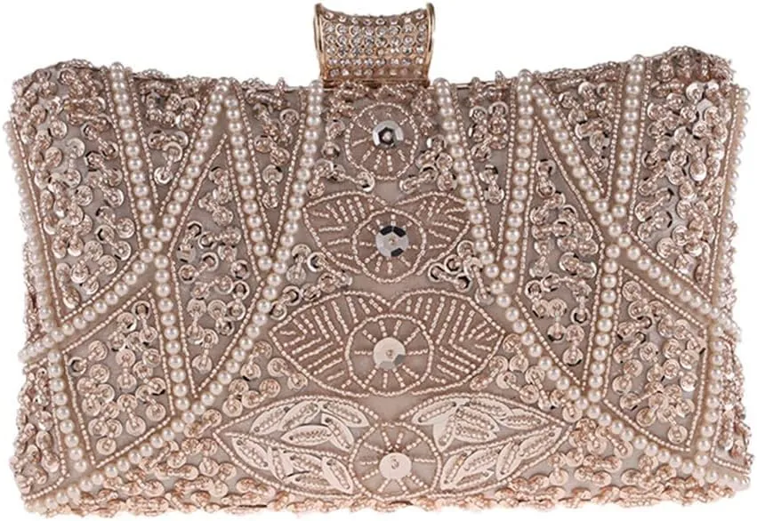 Embroidery Beading Diamonds Women Clutch Tassel Shoulder Chain Evening Bags Wedding Bridal Purse