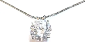 Exquisite 1.5 carat Diamond Necklace Pendant Solid White Gold 18K Jewelry for her Solitaire Diamond Necklace 8mm with chain 18" HANDMADE Jewellery Necklace 18kt Gold Necklace for women 1.5ct Diamonds