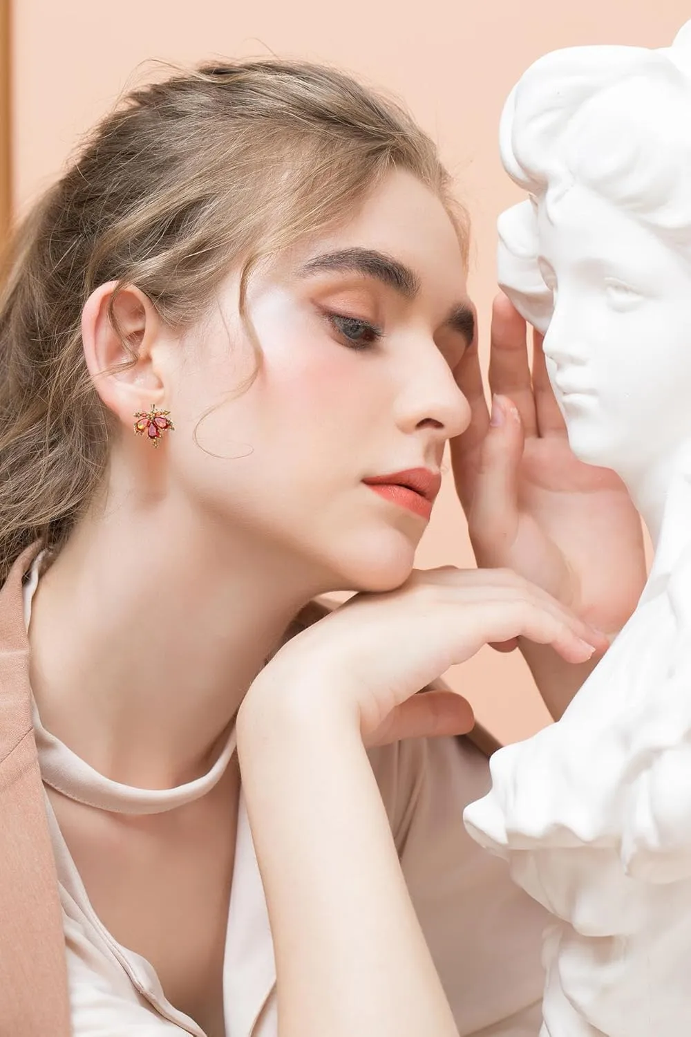 Fall Earrings Rhinestone Orange Earrings Crystal Drop Autumn Earrings Maple Leaf Earrings for Women Thanksgiving Fall Accessories for Women