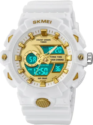 FANMIS Men's Digital Analog Outdoor Sports Watches Multi Function Military Waterproof Watch for Men LED Casual Stopwatch Alarm Tactical Army Watch Backlight, Alarm, Stopwatch