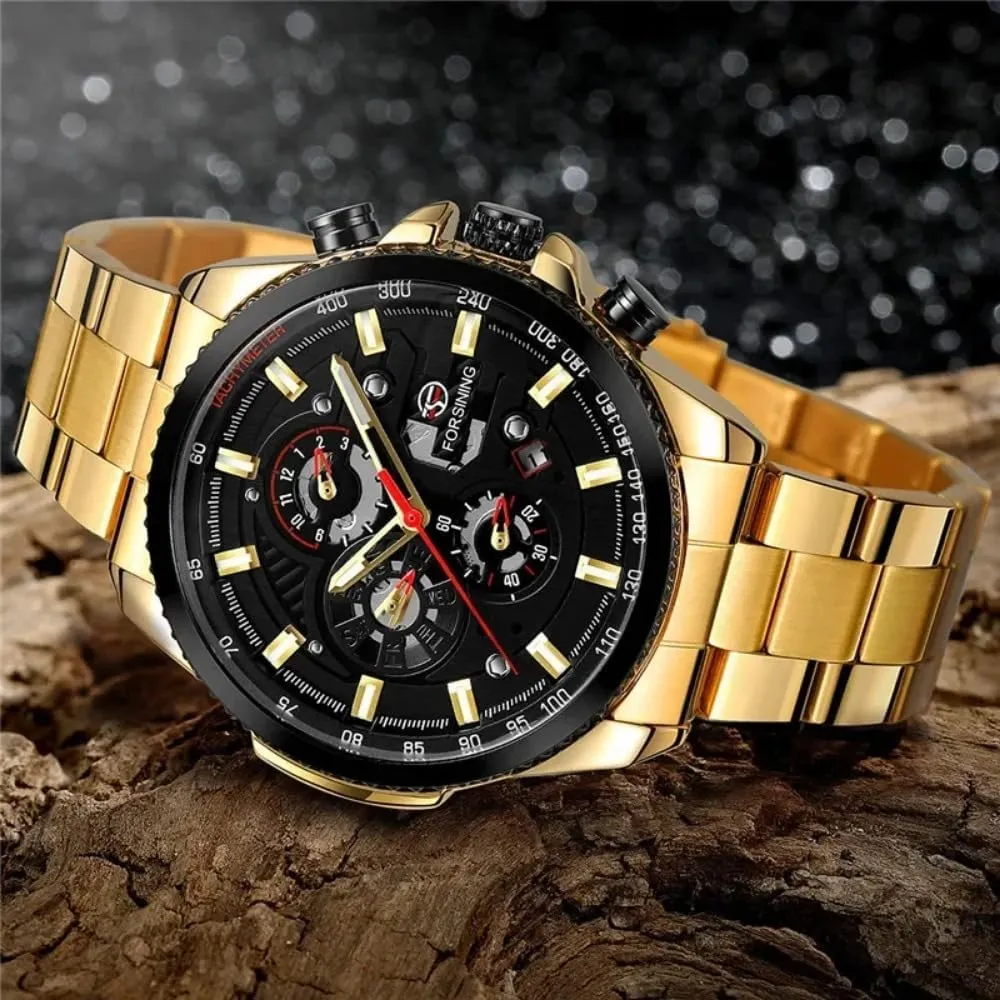 Fashion Watches Classic Rhinestone Clock Roman Analog Male Skeleton Clocks Mechanical Stainless Steel Band Luminous Watch