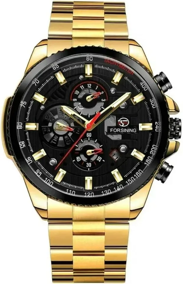 Fashion Watches Classic Rhinestone Clock Roman Analog Male Skeleton Clocks Mechanical Stainless Steel Band Luminous Watch