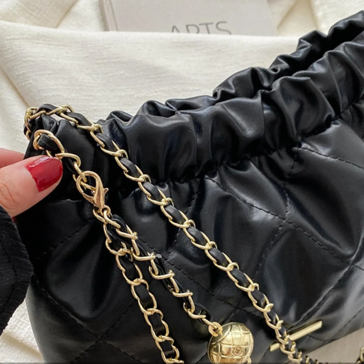 Fashion Women Handbag Shoulder Bags Chain Bag Clutch Crossbody Satchel Purse Tote Messenger Leather Lady Bag (Khaki)