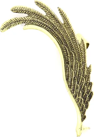Feathery Wing Ear Cuff Metal Wrap Gold Tone Angel Earring CD41 Fashion Jewelry