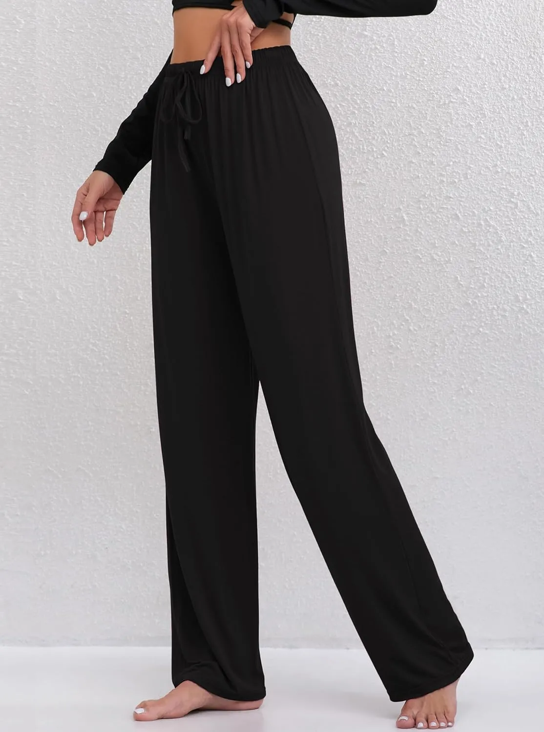 FEQO 2 Pack Women's Lounge Pants Wide Leg Yoga Pants Casual Pajama Bottoms