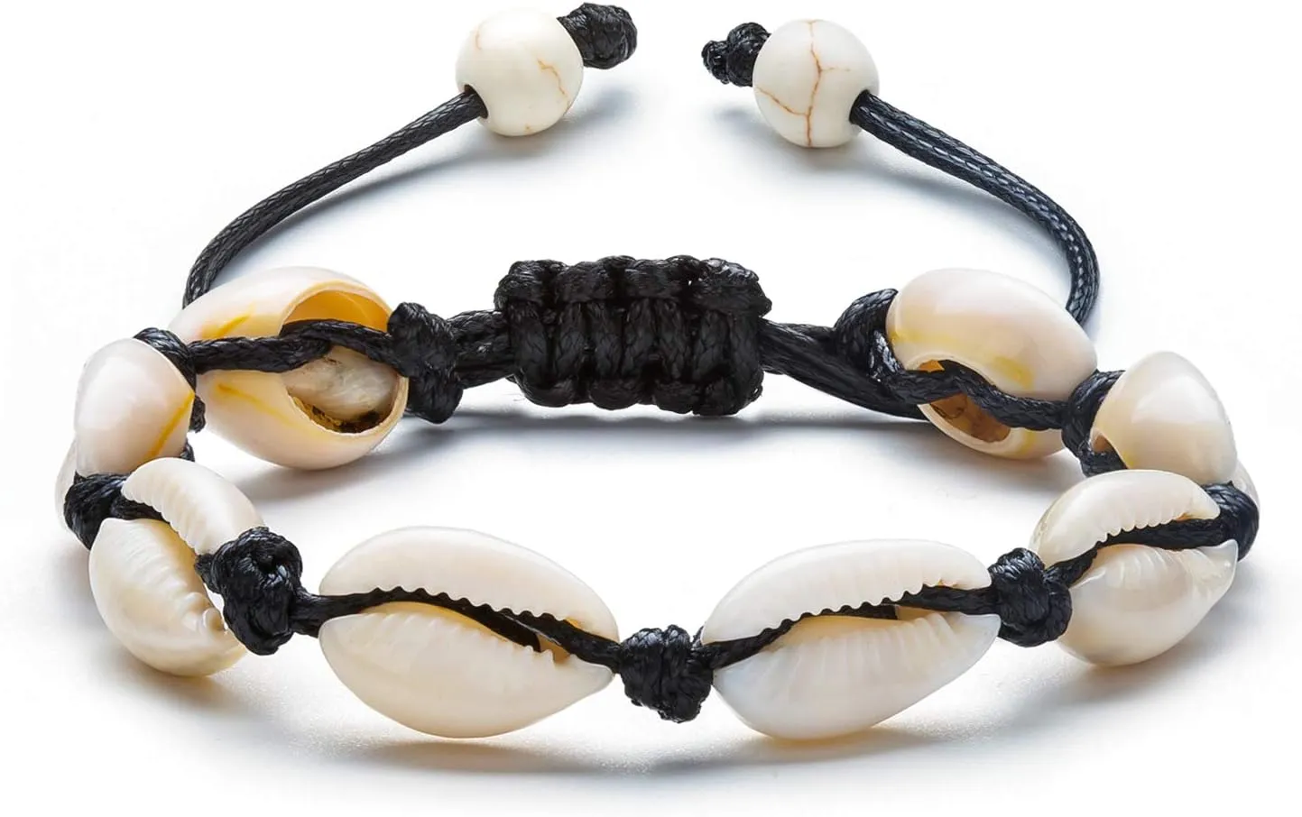 Fesciory Puka Shell Anklet for Women Summer Natural Cowrie Adjustable Ankle Bracelet, Handmade Boho Hawaiian Beach Seashell Jewelry