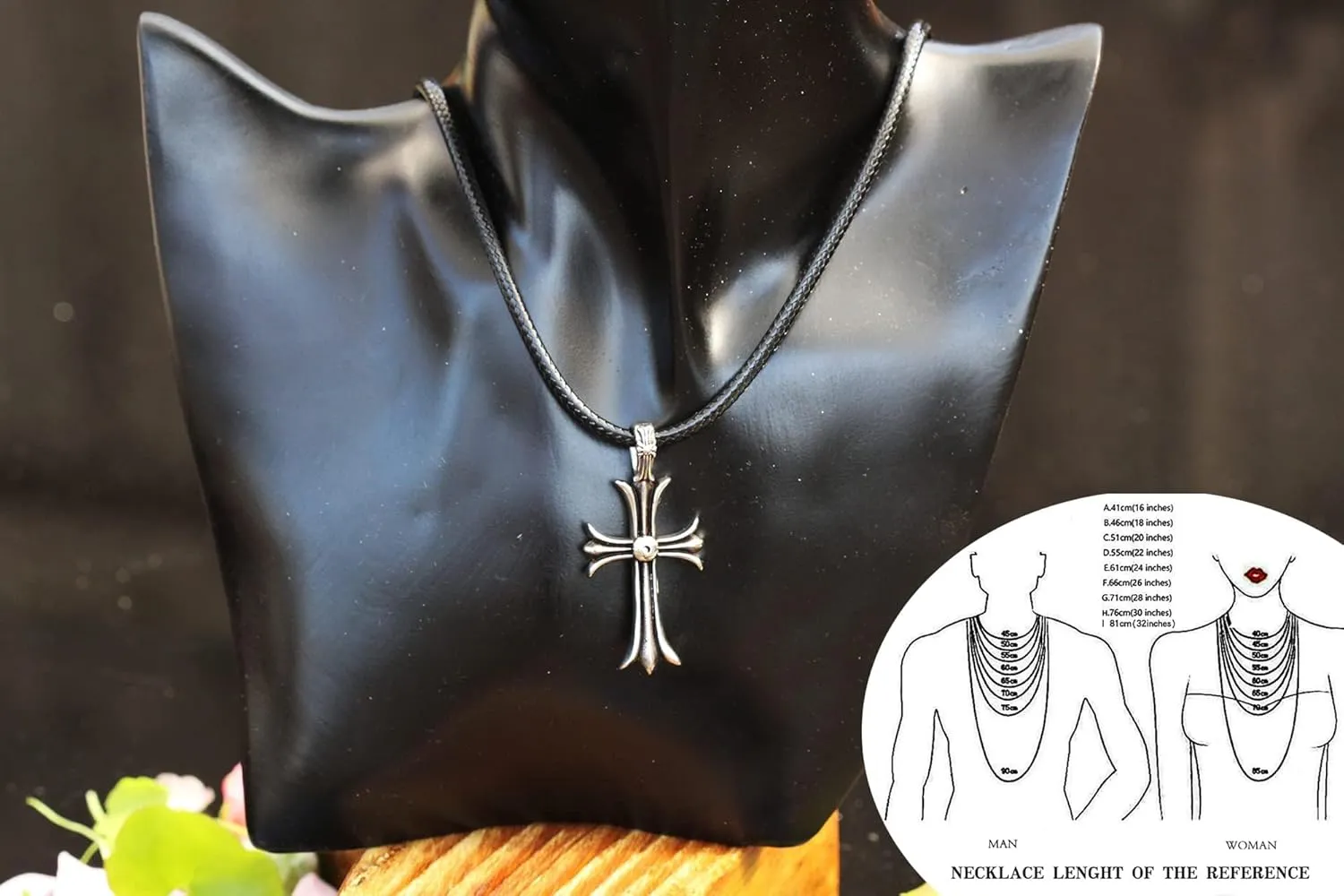 Findout Handmade 3mm black Waterproof Braided Leather Necklace With Stainless Steel bayonet Clasp Unisex Wax Rope Chain Necklace For Women Men 14-36inch