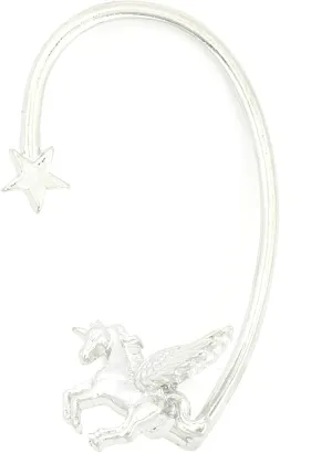 Flying Unicorn Pegasus Ear Cuff Metal Wrap Silver Tone Star Winged Horse Earring CA47 Fashion Jewelry