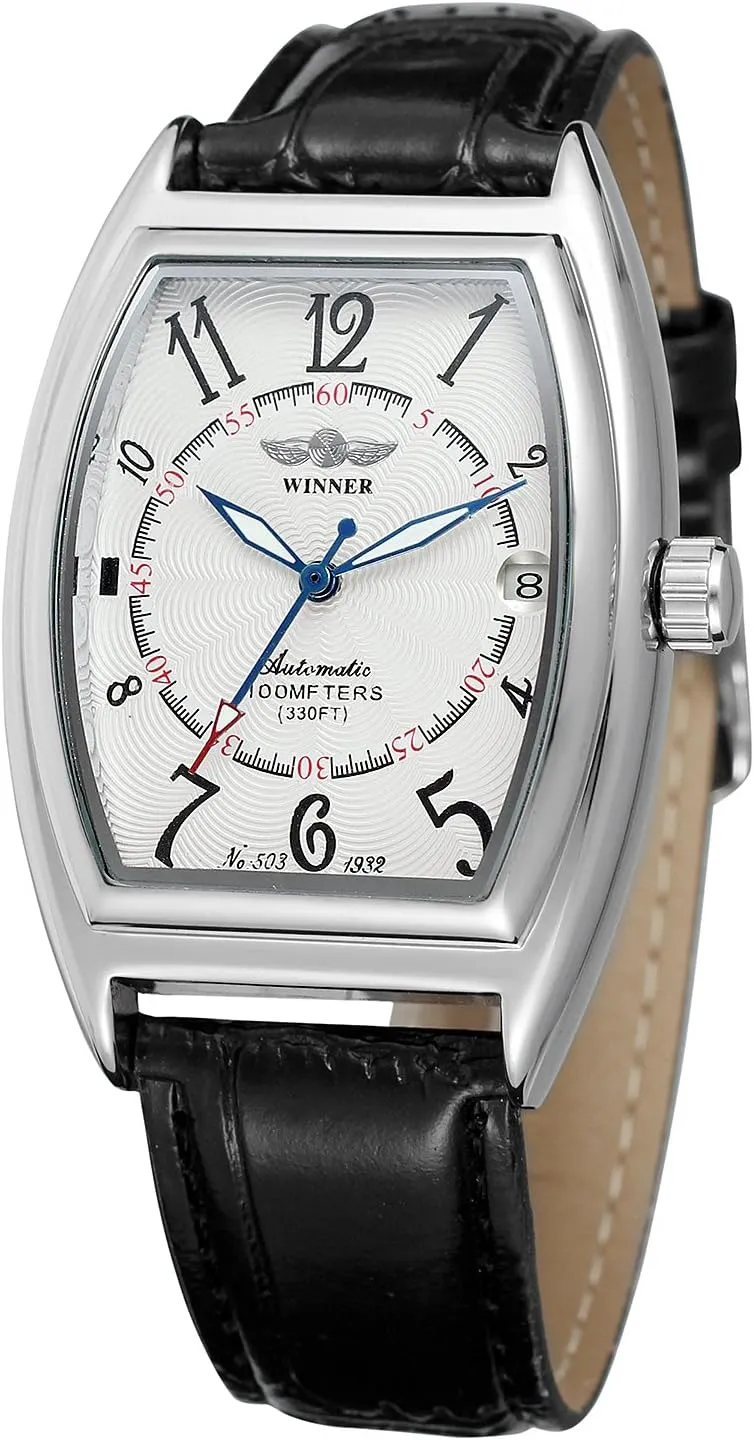 FORSINING Men's Waterproof Mechanical Minimalist Wrist Watch Date Fashion Sport Watch Genuine Leather Strap