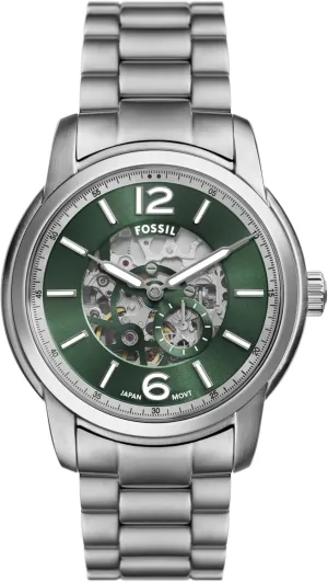 Fossil Men's Heritage Automatic Silver Stainless Steel Bracelet Watch