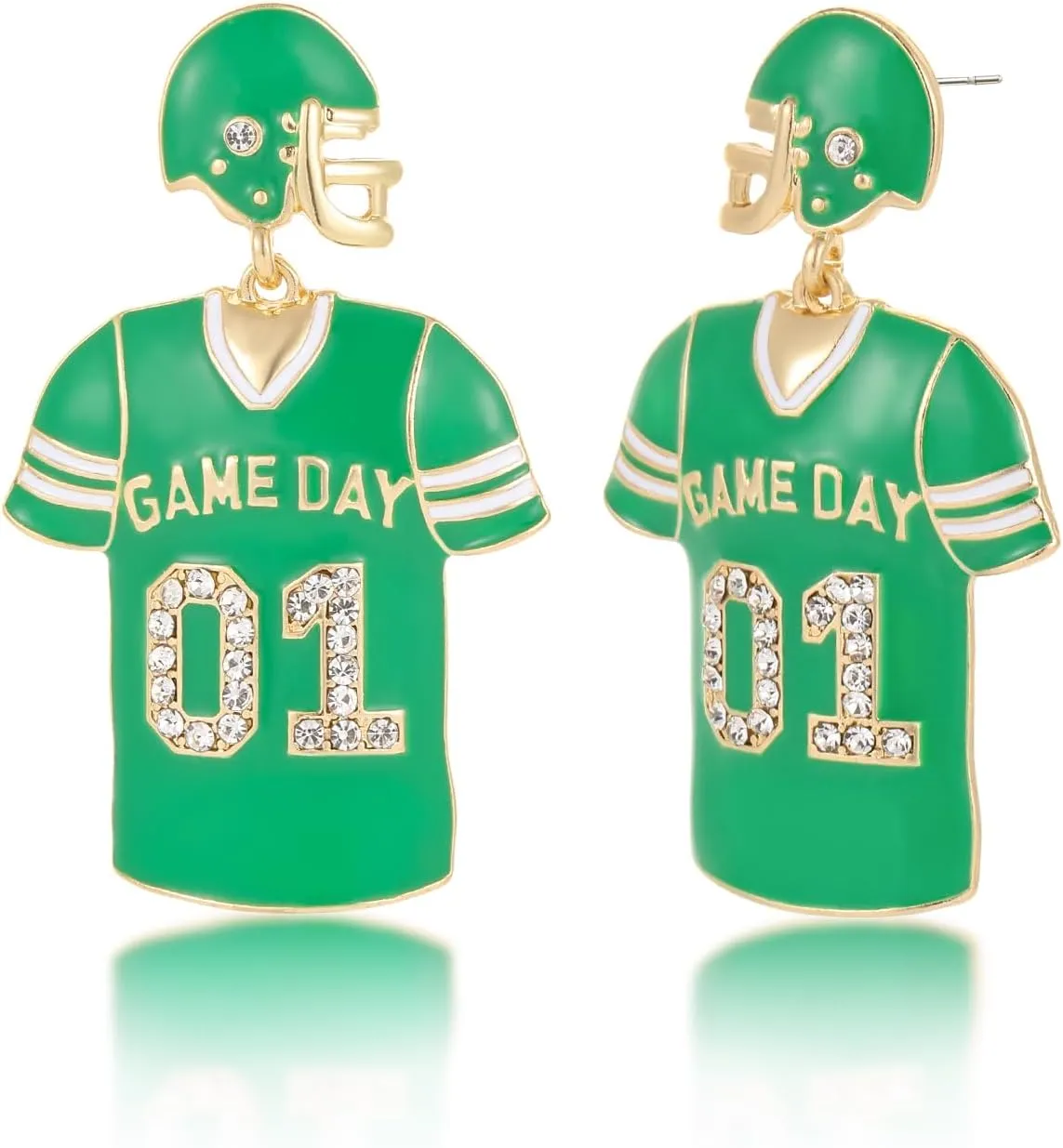 Fun Football Earrings for Women | Game Day Dangle Earrings for Women | Football Mom Sport Jersey Post Earrings | Football Team Gifts for Women