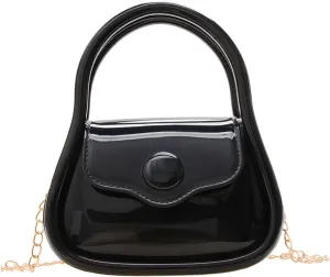 FuninCrea Mini Jelly Purse, PVC Mini Crossbody Bag for Women, Small Crossbody Purse with Handle and Chains Strap
