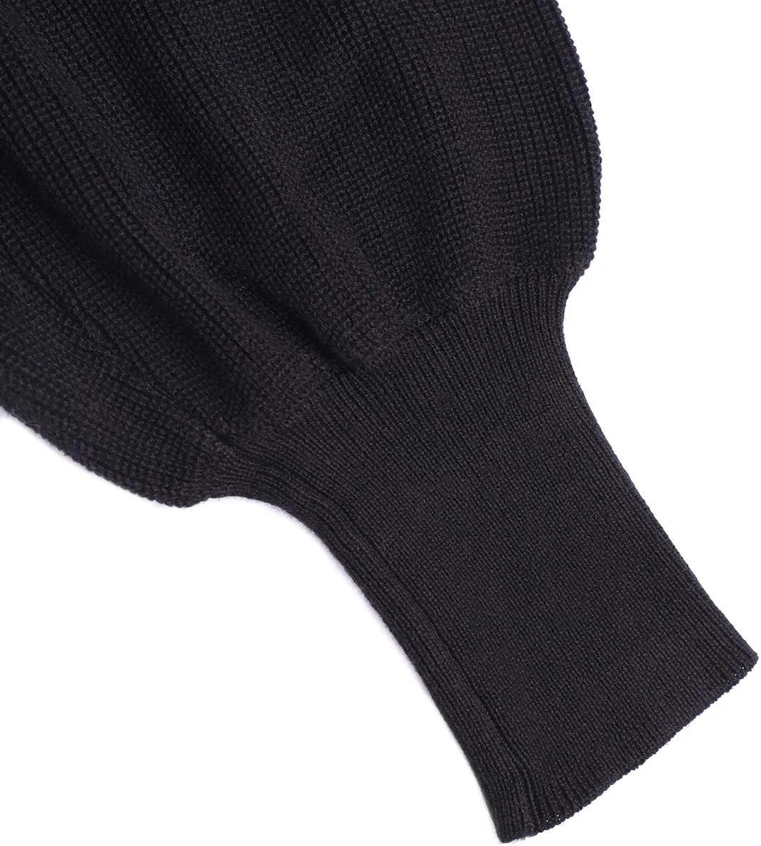 GABERLY Mock Neck Long Puff Sleeve Knitted Oversized Sweaters and Pullovers Blouse for Women