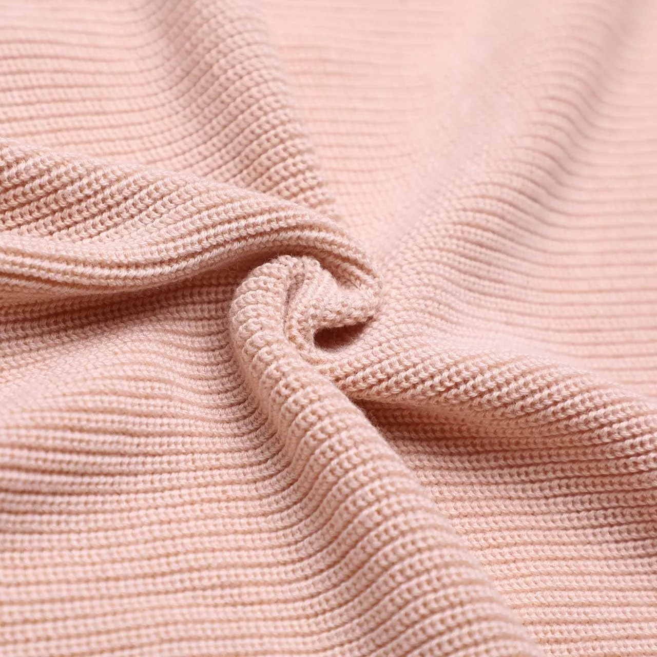 GABERLY Mock Neck Long Puff Sleeve Knitted Oversized Sweaters and Pullovers Blouse for Women
