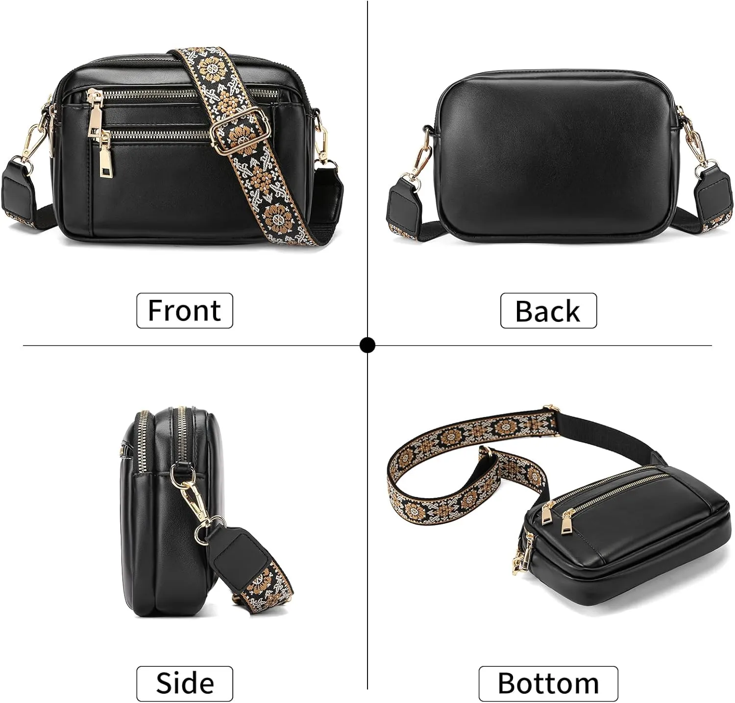 GAEKEAO Crossbody Purses for Women Small Crossbody Bags Vegan Leather Trendy Shoulder Handbags with Adjustable Shoulder Strap