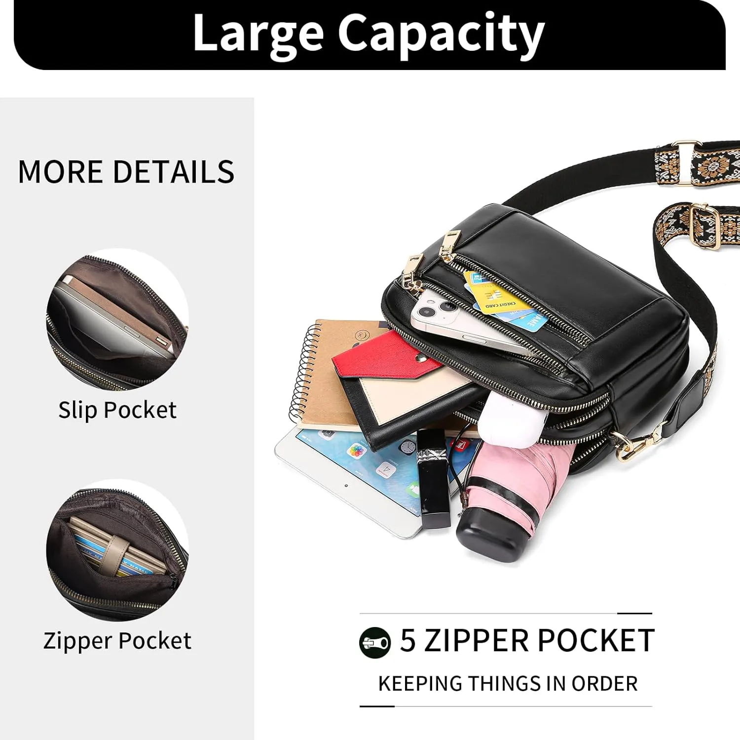 GAEKEAO Crossbody Purses for Women Small Crossbody Bags Vegan Leather Trendy Shoulder Handbags with Adjustable Shoulder Strap