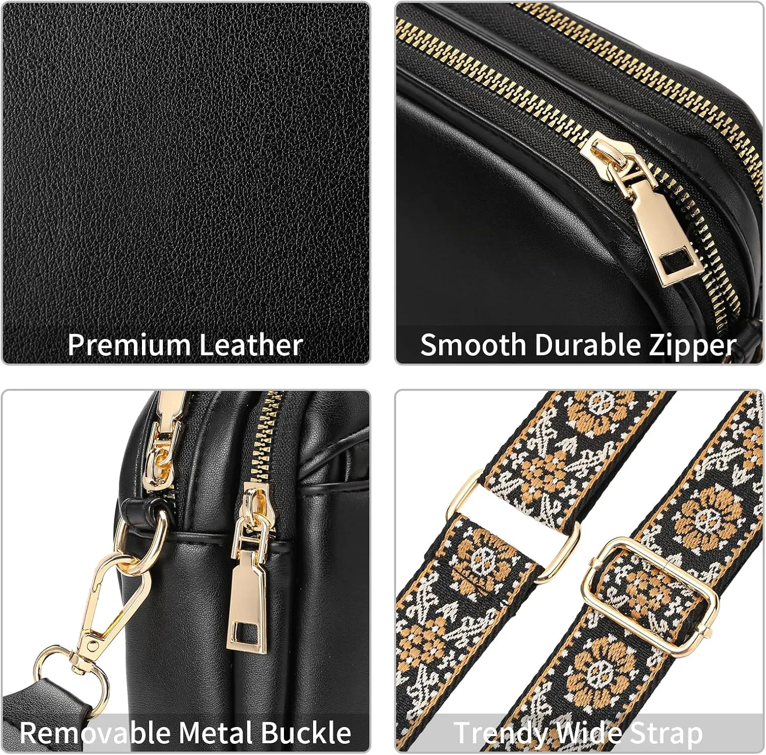 GAEKEAO Crossbody Purses for Women Small Crossbody Bags Vegan Leather Trendy Shoulder Handbags with Adjustable Shoulder Strap