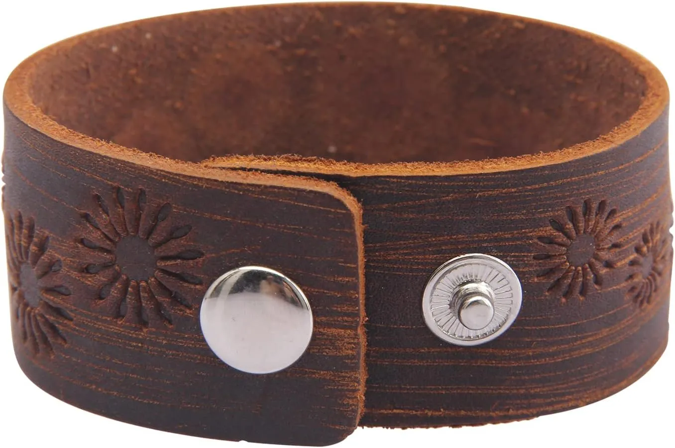 GelConnie Leather Cuff Bracelet Punk Braided Bracelets Rock Leather Wristbands Faux Mens Leather Bracelet Gothic Viking Bangle Adjustable Wrap Bracelet for Women,Men