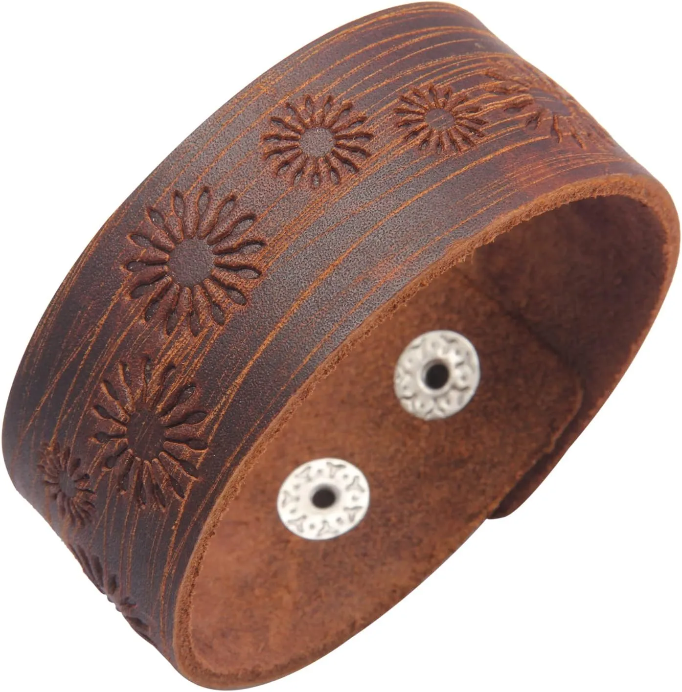 GelConnie Leather Cuff Bracelet Punk Braided Bracelets Rock Leather Wristbands Faux Mens Leather Bracelet Gothic Viking Bangle Adjustable Wrap Bracelet for Women,Men