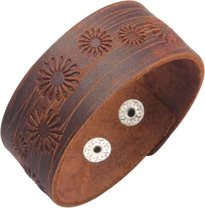 GelConnie Leather Cuff Bracelet Punk Braided Bracelets Rock Leather Wristbands Faux Mens Leather Bracelet Gothic Viking Bangle Adjustable Wrap Bracelet for Women,Men