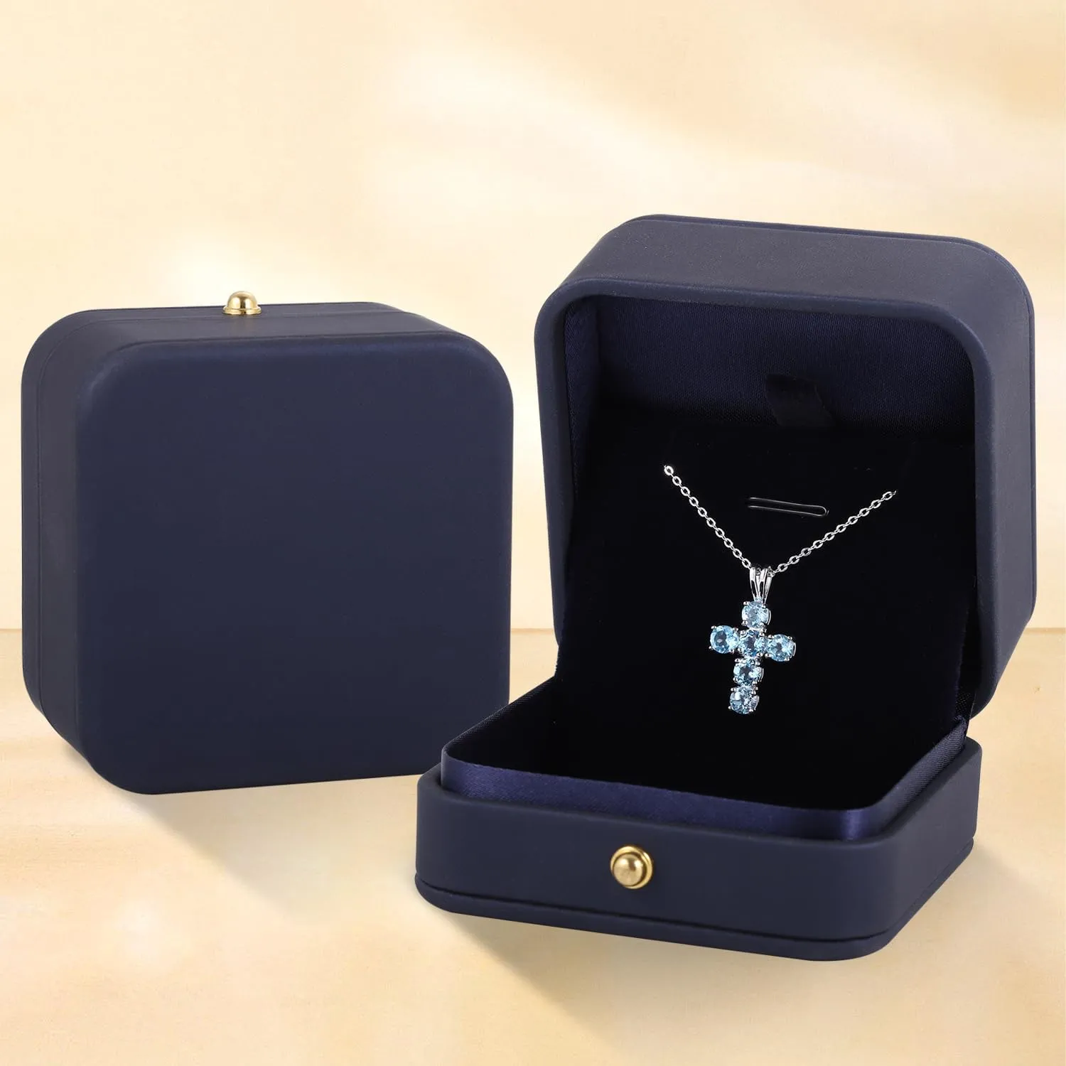 Gem's Beauty 925 Sterling Silver Cross Necklace Cross Necklace For Women 5A CZ Birthstone Necklaces Simple Fashion Exquisite Anniversary Birthday Gifts For Women