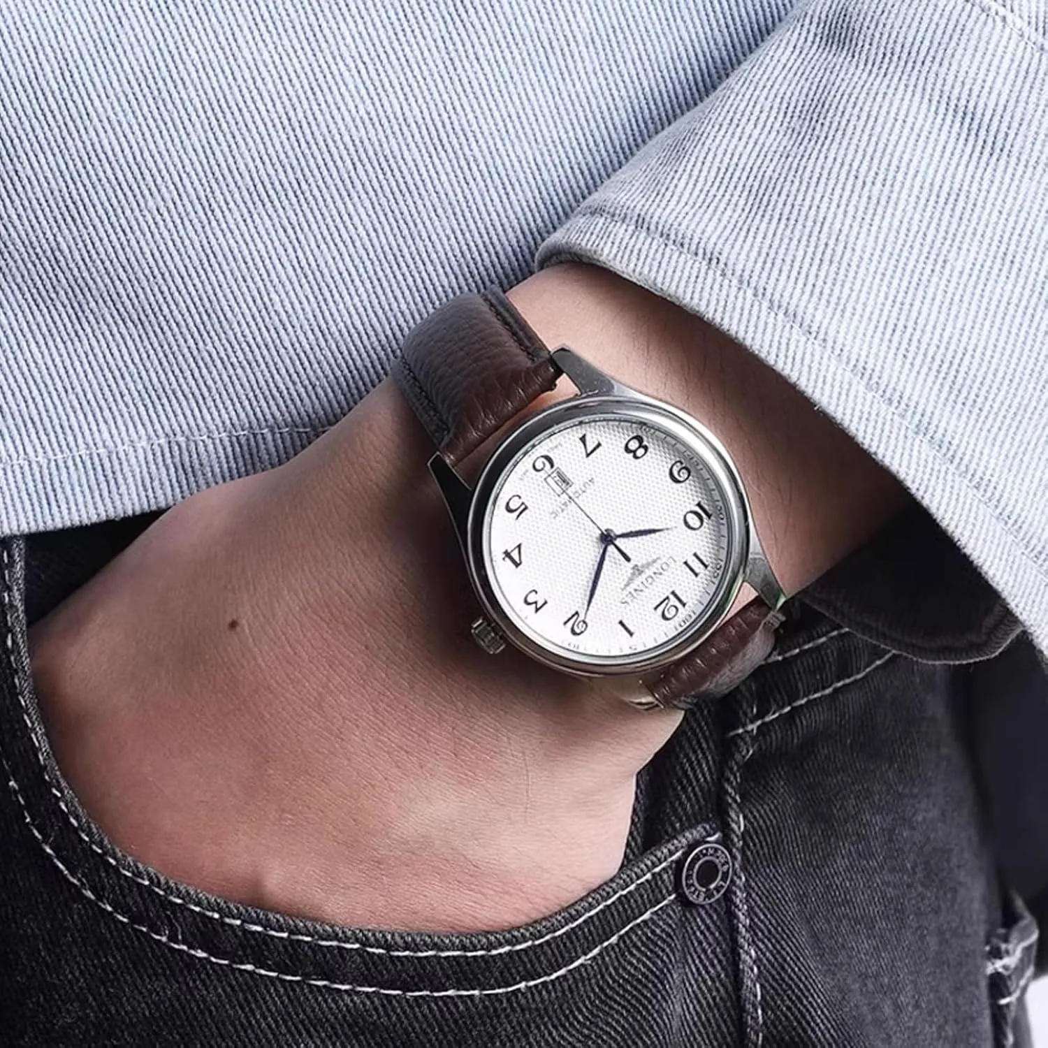 Genuine Leather Watch Band Hand-Stitched Texture Padded Italian Leather Strap Quick Release 12mm 13mm 14mm 15mm 16mm 17mm 18mm 19mm 20mm 21mm 22mm 23mm 24mm Replacement Band for Women Men