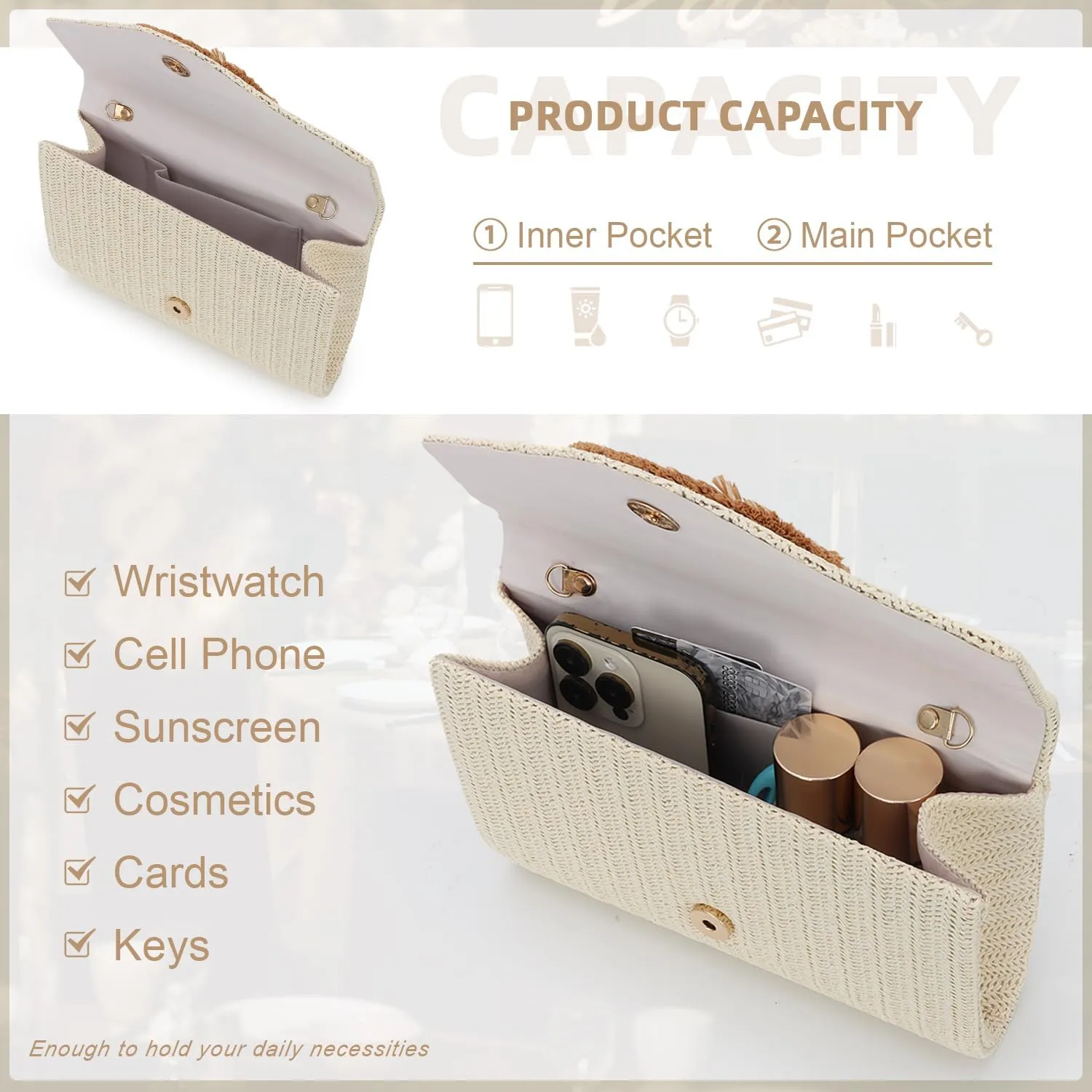 GOKTOW Straw Clutch Purse Rattan Summer Woven Beach Handbags for Women Wedding Vacation Travel Party 2025