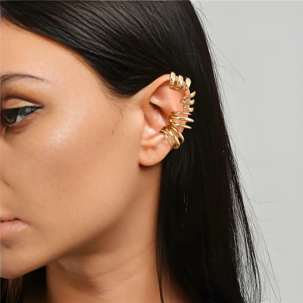Gold Ear Cuff Earrings For Women Dainty Cubic Zirconia Ear Cuff Non Pierced Ears Clip On Cartilage Earring Fashion Jewelry Set For Women