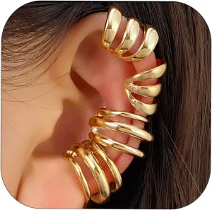 Gold Ear Cuff Earrings For Women Dainty Cubic Zirconia Ear Cuff Non Pierced Ears Clip On Cartilage Earring Fashion Jewelry Set For Women