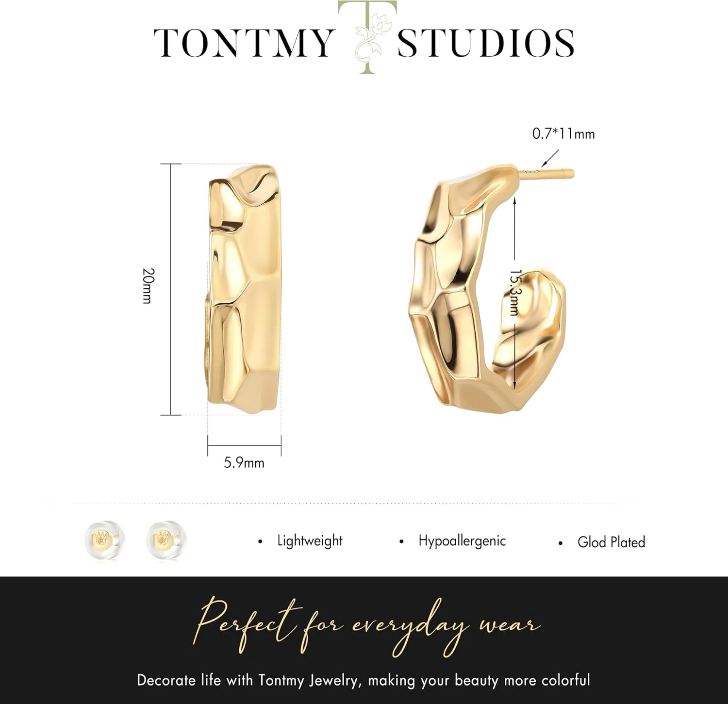 Gold Hoop Earrigs for Women 14K Gold Plated Lightweight Chunky Gold Hoops Jewelry Hypoallergenic Dainty Earring Studs Trendy Sun Spike Hoops Illusion Earrings Double Twist Huggie Hoop Earrings