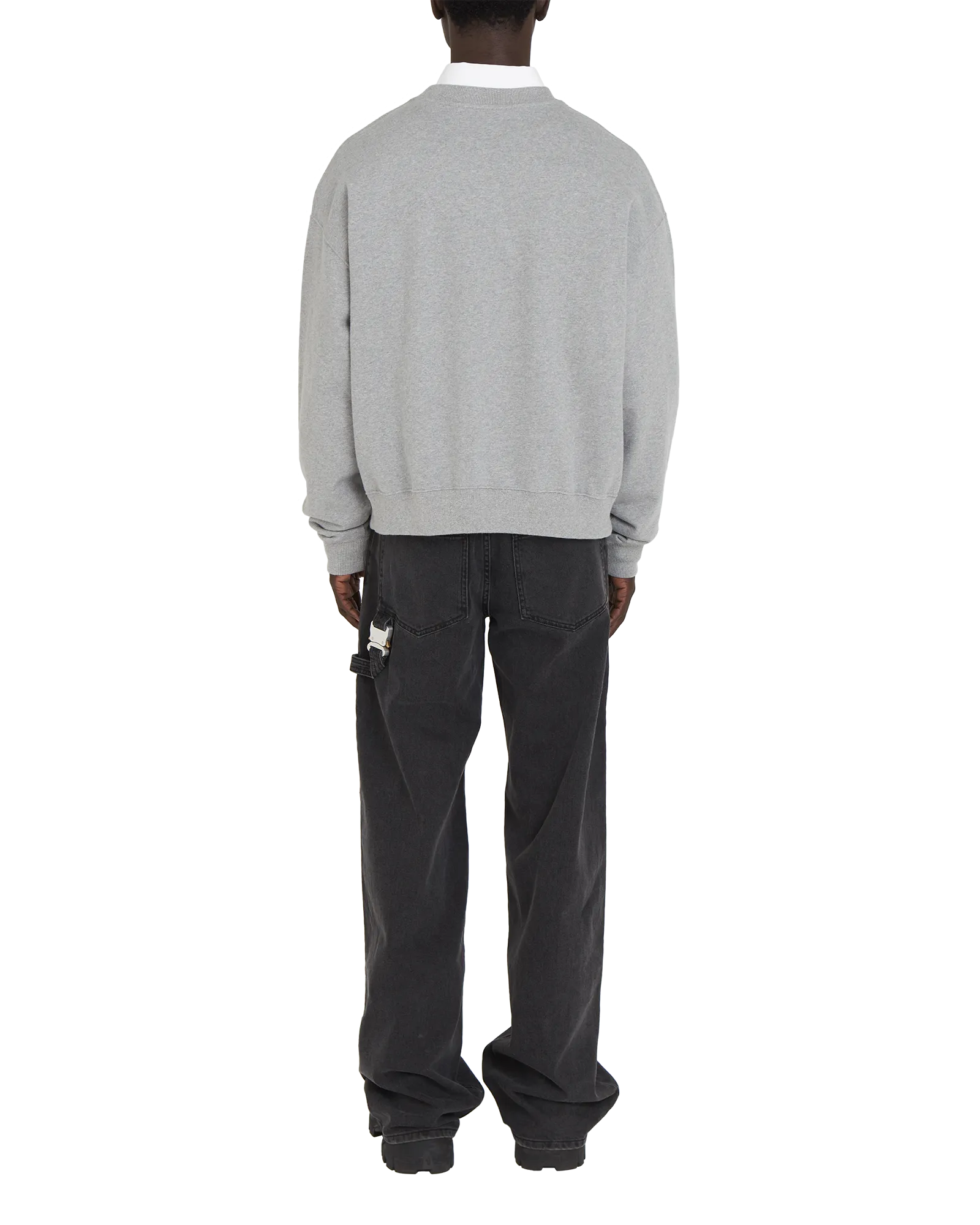 GREY BOXY CREWNECK SWEATSHIRT