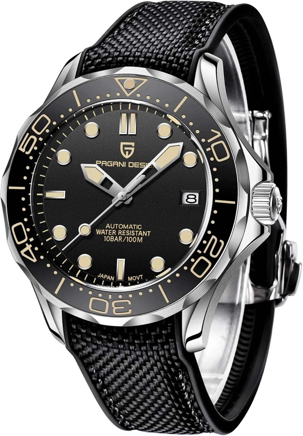 HaiQin Pagani Design Men's Automatic Diver's Watch Japanese Movement Sapphire Glass Date Display Business Luxury Watch - 1667