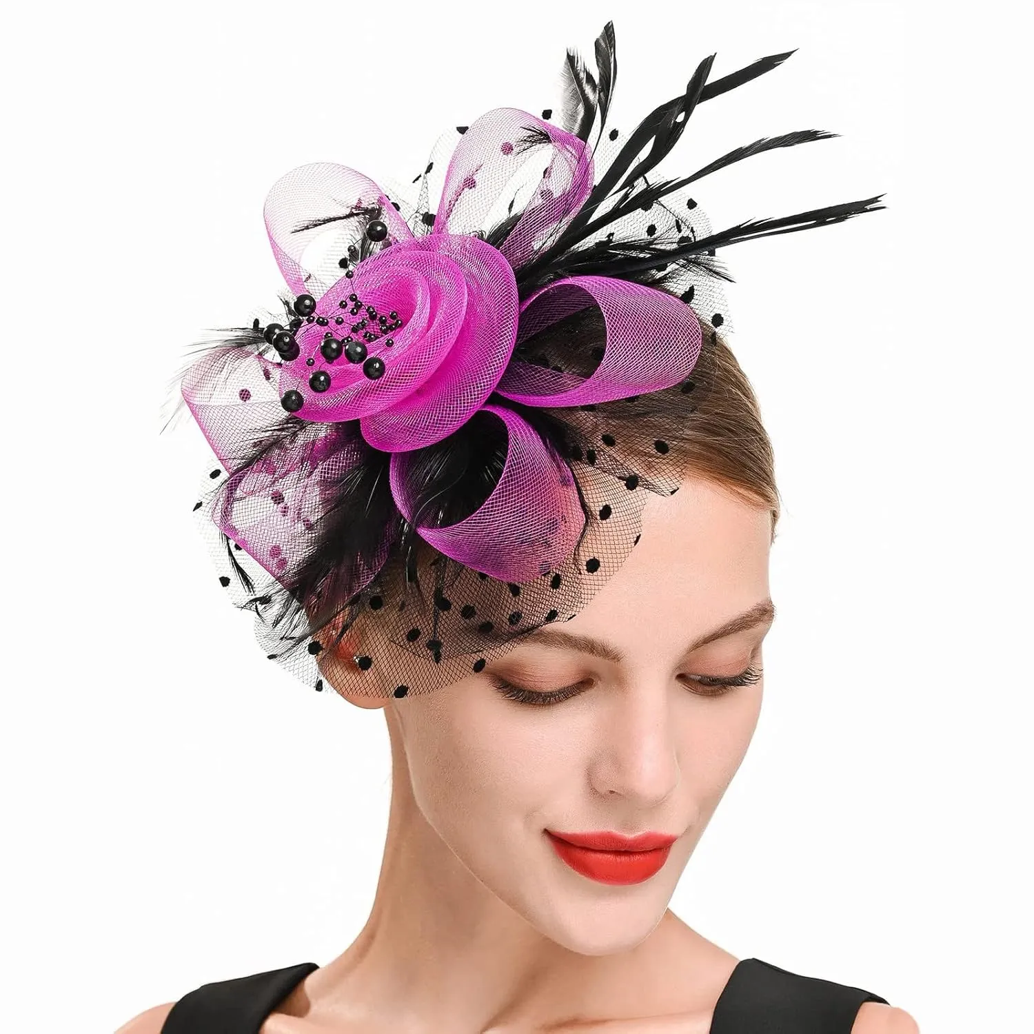 Hair Bands for Girls 8-12 Hat For Women Wedding Flower Cocktail Mesh Feathers Hair Clip Tea Party Headband Stylish Headbands Women