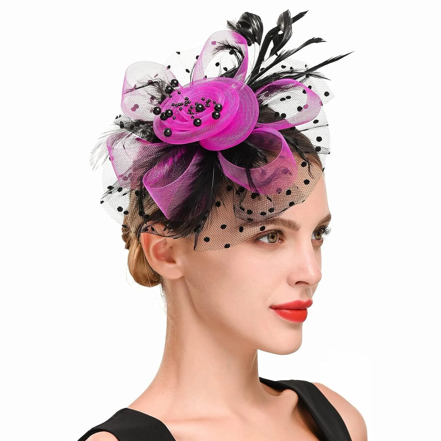Hair Bands for Girls 8-12 Hat For Women Wedding Flower Cocktail Mesh Feathers Hair Clip Tea Party Headband Stylish Headbands Women