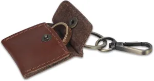 Handmade Full Grain Leather Wedding Ring Pouch Keychain Engagement Ring Case & Key Ring Holder Jewelry Organizer