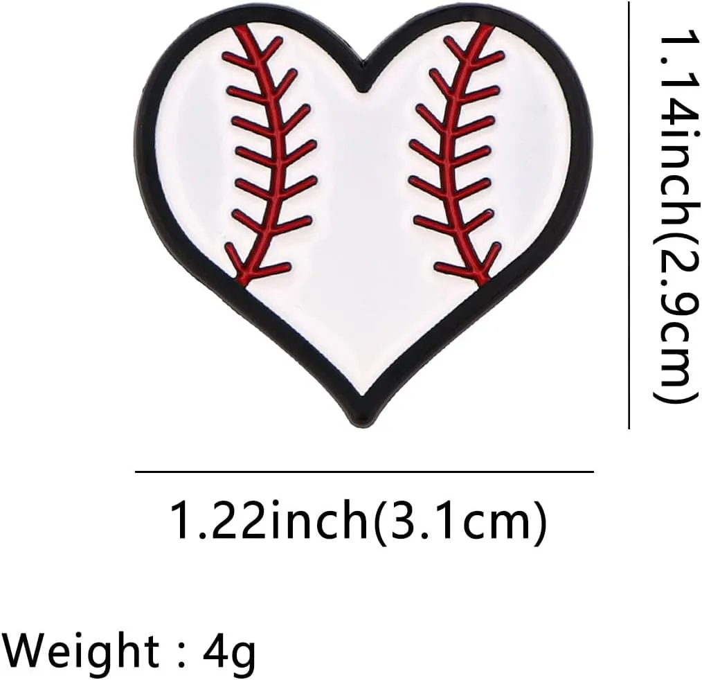 Heart-shaped Sport Balls Enamel Pin Love Heart Soocer Baseball Basketbal Football Lapel Pin Sports Ball Brooch Pins Sport Game Day Souvenir Badge Cloth Backpack Hat Decor