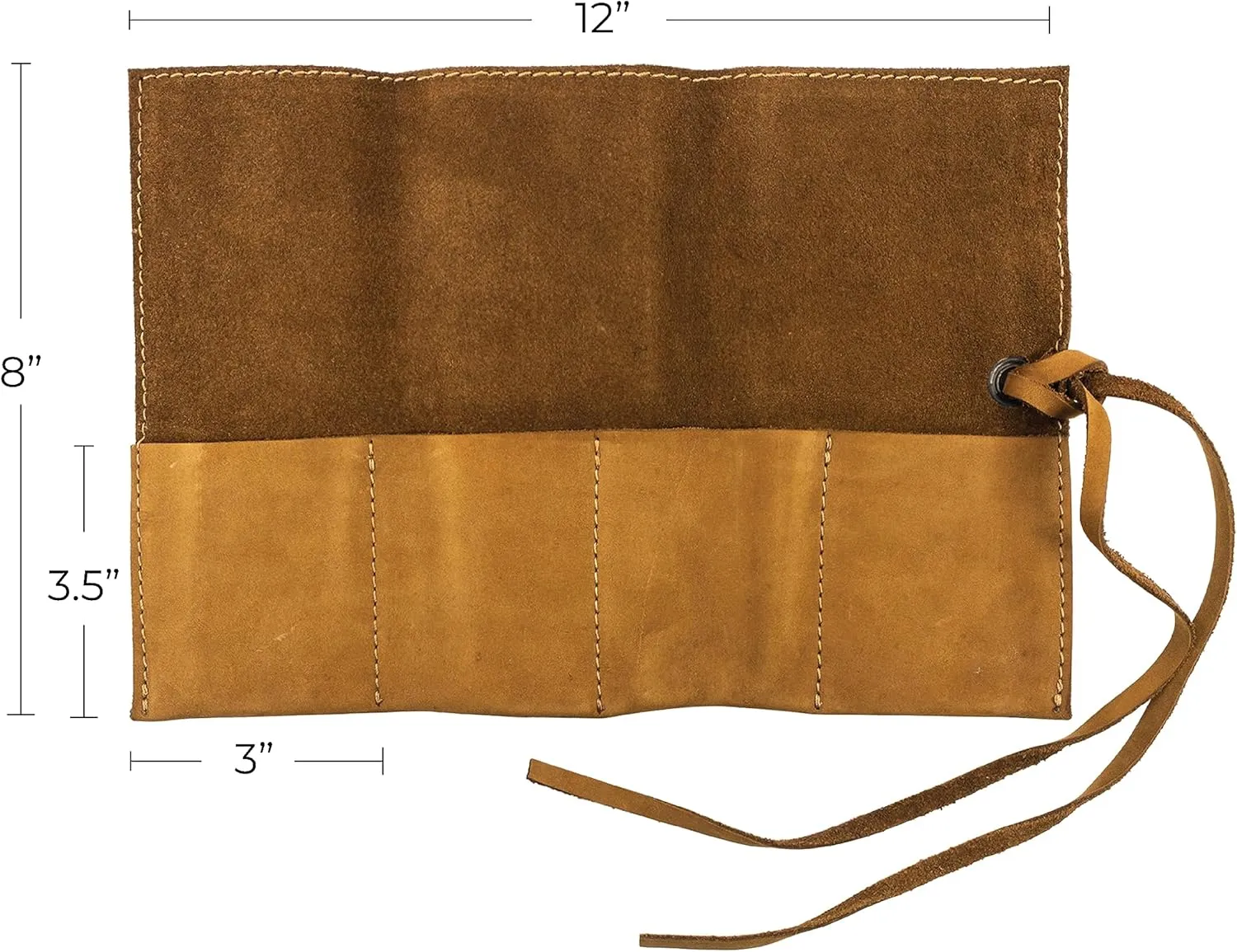Hide & Drink, Leather Watch Roll Organizer Handmade from Full Grain Leather, Holds Up to 4 Watches, Easy Carry On Watchlover Storage (Old Tobacco)