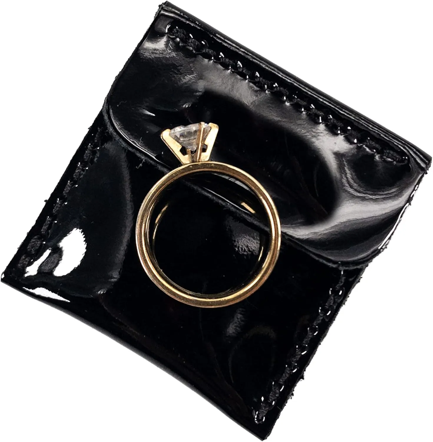 Hide & Drink, Wedding Ring Case, Engagement Pouch, Bride and Groom Jewelry Storage, Marriage Travel, Bearer, Proposal Holder, Full Grain Leather, Handmade, Obsidian