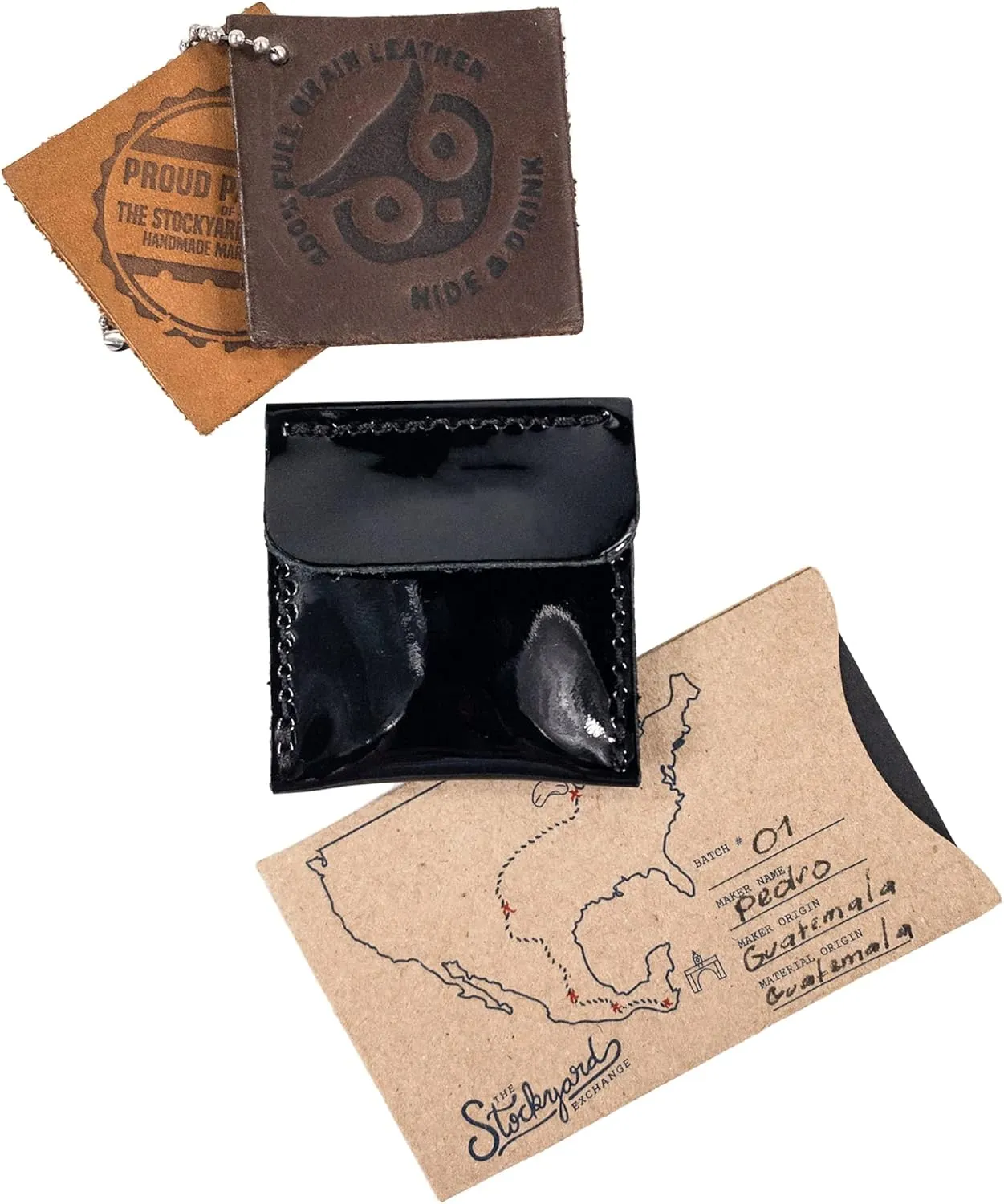 Hide & Drink, Wedding Ring Case, Engagement Pouch, Bride and Groom Jewelry Storage, Marriage Travel, Bearer, Proposal Holder, Full Grain Leather, Handmade, Obsidian