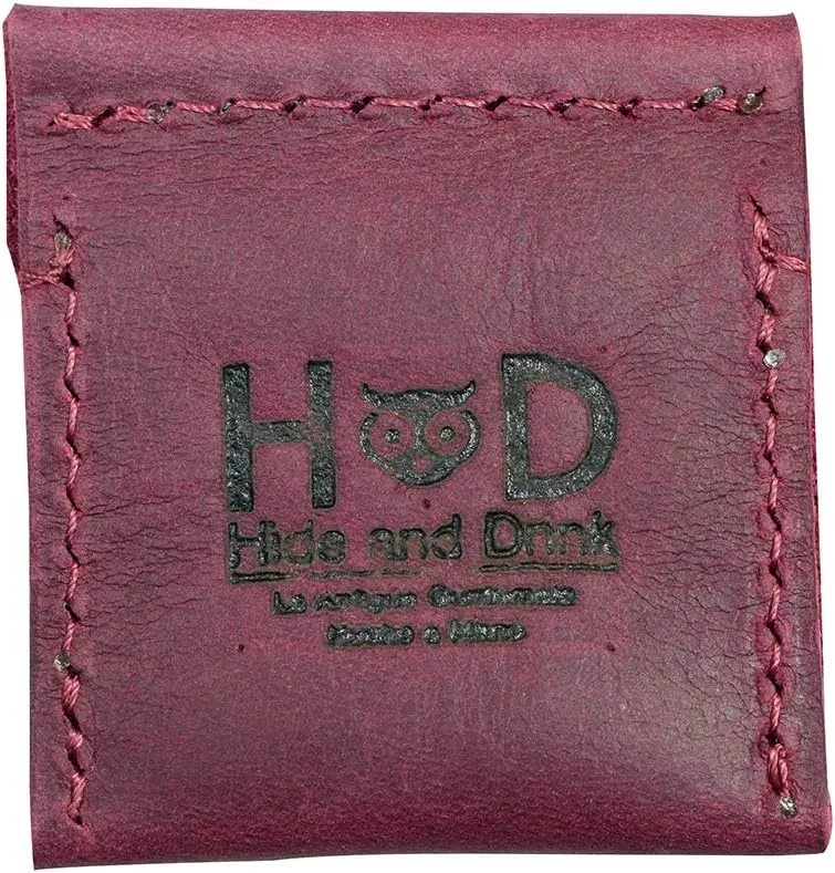 Hide & Drink, Wedding Ring Case, Engagement Pouch, Bride and Groom Jewelry Storage, Marriage Travel, Ring Bearer, Proposal Ring Holder, Full Grain Leather, Handmade, Sangria
