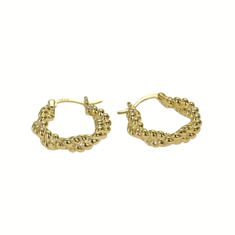 High-End Minimalist Irregular 18K Gold Plated Huggie Hoop Earrings (gold)