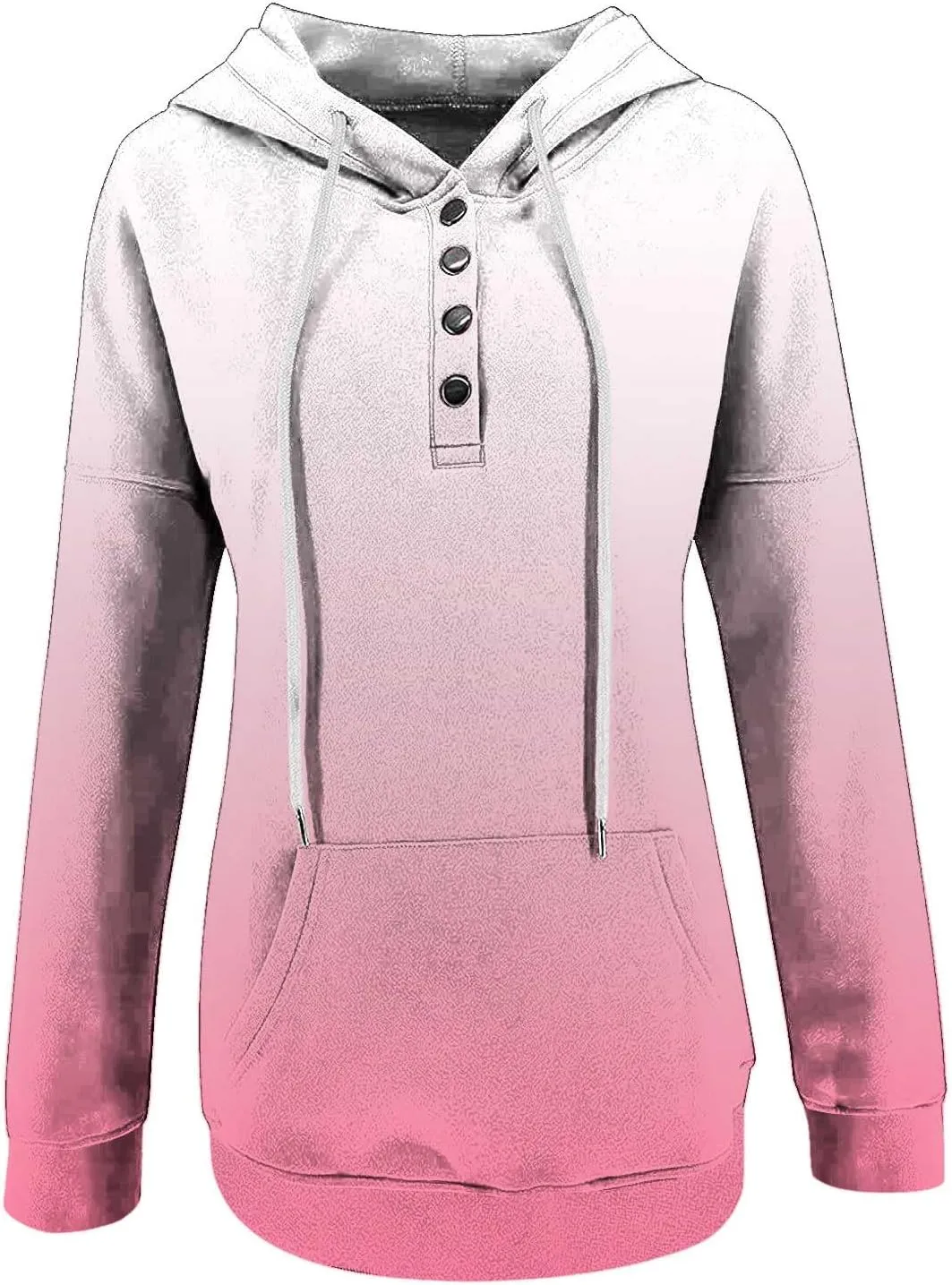 hlysgo Womens Fall Fashion 2024 Hoodies Casual Oversized Sweatshirt Long Sleeve 1/4 Button Up Pullover Gradient Hoodie