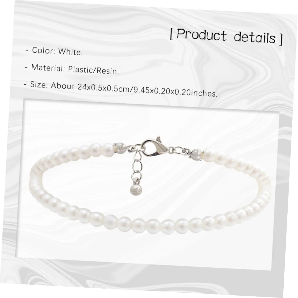 Homoyoyo Faux Pearl Anklet Beaded Women Name Chain Pearl Ankle Bracelet Ankle Bracelets Anklet Pearl Anklets Size
